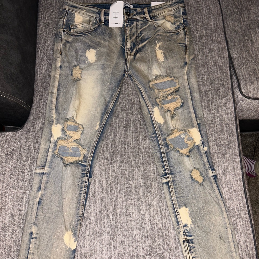 Distressed jeans